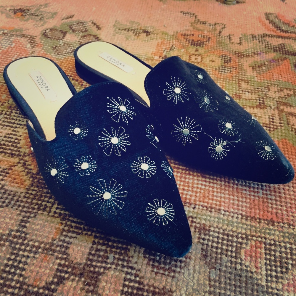 Velvet mule flats Zendra | Sz 9 | euro